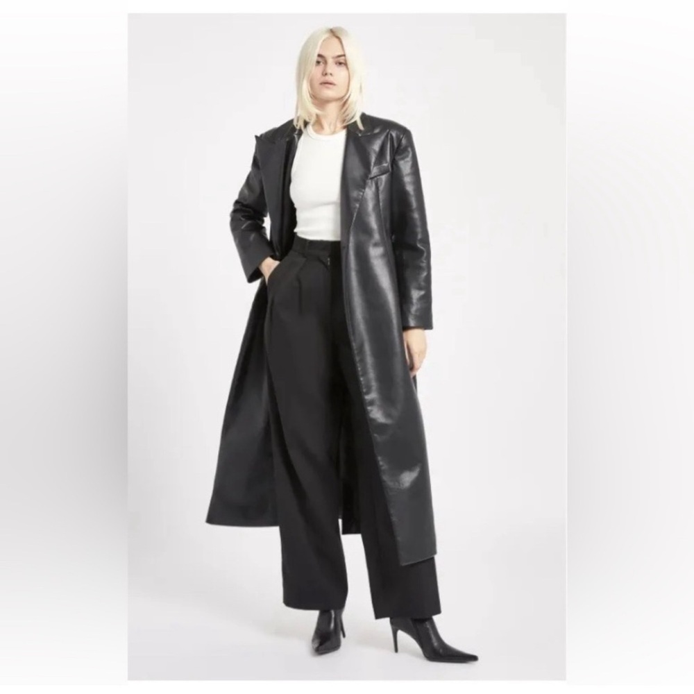 Because of Alice Leather Trench Coat Size XS